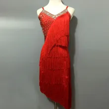 Стиль латинский танцевальный костюм сексуальные камни кисточкой латинские танцевальные платья для женщин конкурс латиноамериканских танцев платья A50 S-4XL