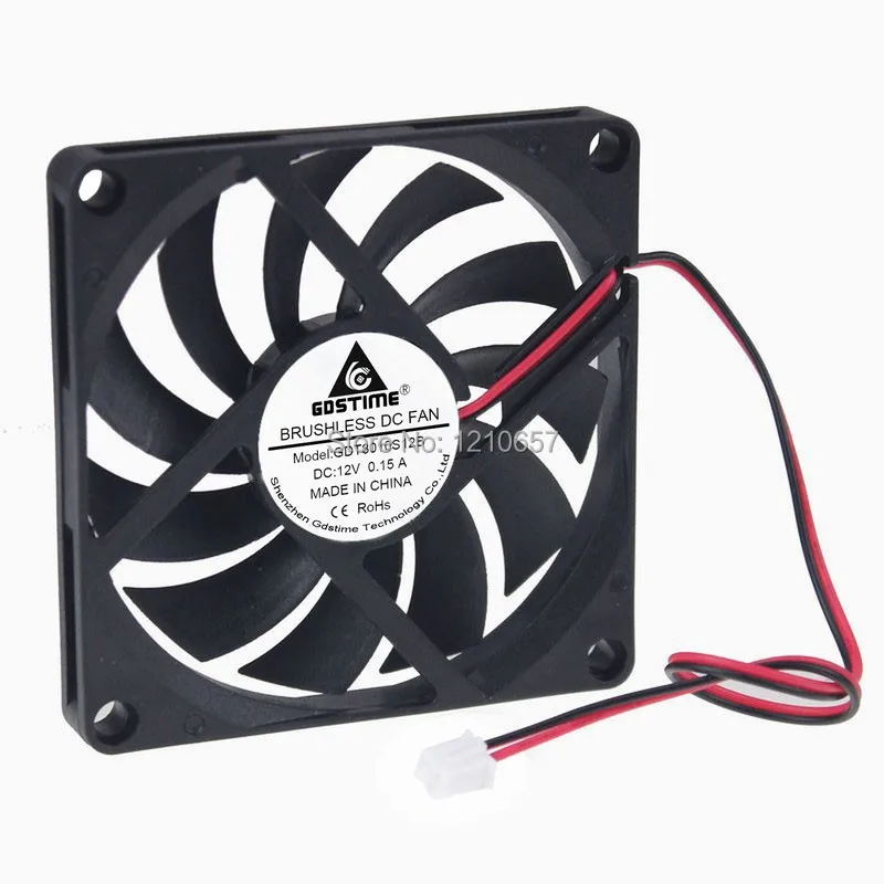 1 Pcs Gdstime Brushless Axial Industrial Flow Cooling Fans 80mm 80x80x10mm 8010S DC 12V 2P Duct