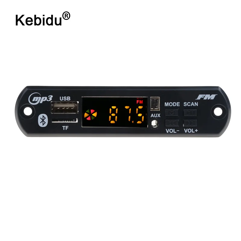 

kebidu Car USB Bluetooth Hands-free MP3 Player Integrated MP3 Decoder Board Module with Remote Control USB FM Aux Radio for Car
