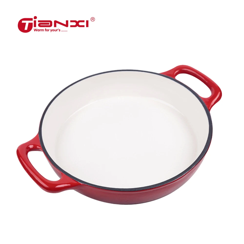

33CM Iron Pots Cast Iron Thick cheese Pan Roast Frying Pan Enamel Pan Non-stick pan Hotel Fish Plate Pots Soup Stock Pots TG70