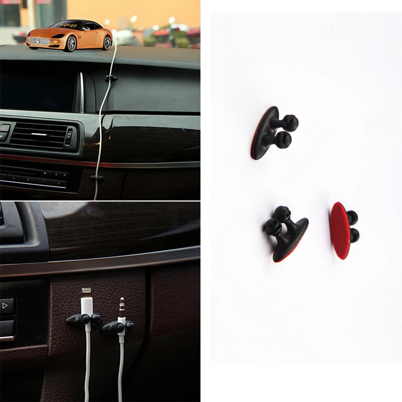 2016New design Car navigation charger line clip Headset clamp line deduction 8 pieces one card color Black beige freeshipping