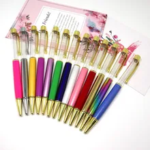 100pcs/set Creatively 1.0mm Empty Tube Floaty Pen Metal Copper High-grade Gold Ballpoint Pen with No Gold Foil Oil Ball Pens no rust copper round ball lightning rod 37cm high rooftop