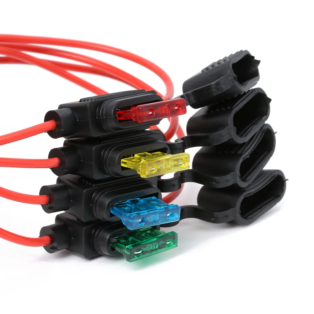 

DAYFULI 1pcs 10/15/20/30A waterproof auto Amp Inline Mini In-Line Fuse Holder 1pcs Fuse Holder Inserts Car Accessories