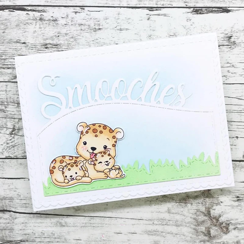 Металлические Вырубные штампы LLove CCraft Smooches word border для рукоделия скрапбукинга