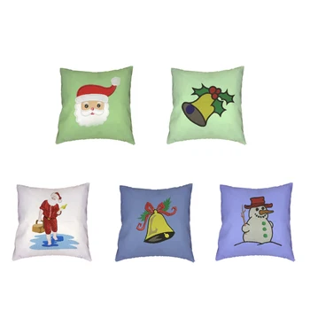 

Creative Christmas Cushion Cover Snowman Santa 45Cm Polyester Peach Skin Pillowcase Decorate Office Car Seat Home Room Sofa Bed