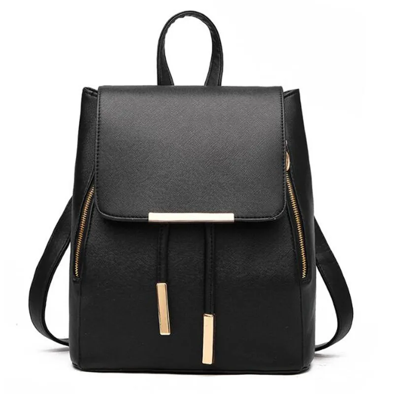 Ainvoev, женский рюкзак, модный кожаный рюкзак для девочек, яркий цвет, Подростковая школьная сумка Mochila, ранец высокого качества - Цвет: black