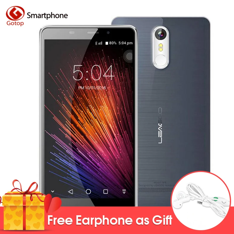 Оригинал Leagoo MT6580A M8 Quad Core Сотовый Телефон 5.7 Дюймов Android 6.0 Смартфон 2 ГБ RAM 16 ROM 13.0MP