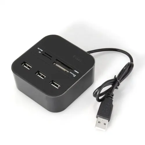 

CAA-Hot All In 1 Combo Hub USB 2.0 3 Ports Card Reader for SD MMC M2 MS