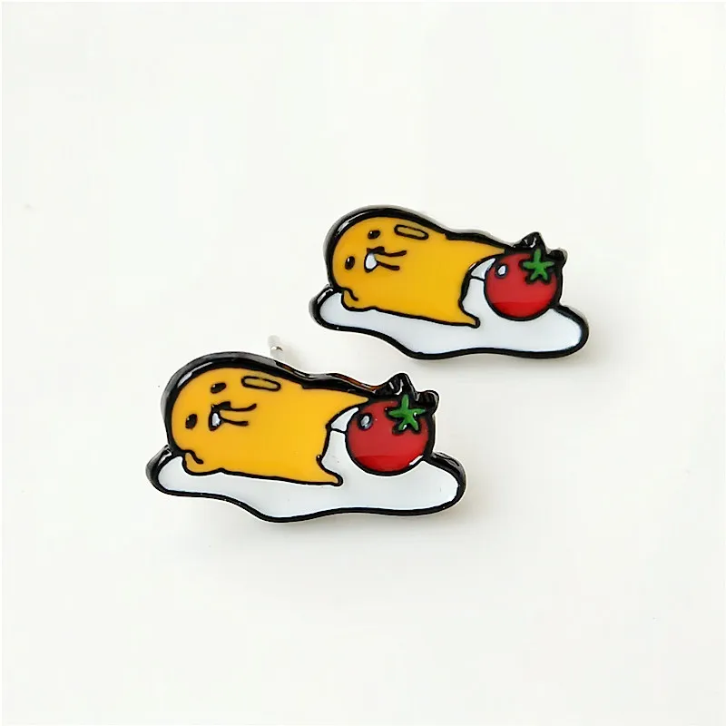 IVYYE Lazy Gudetama модная аниме Сережка с героями мультфильмов милые серьги-гвоздики с животными для женщин девочек детские ювелирные изделия подарок - Окраска металла: see chart