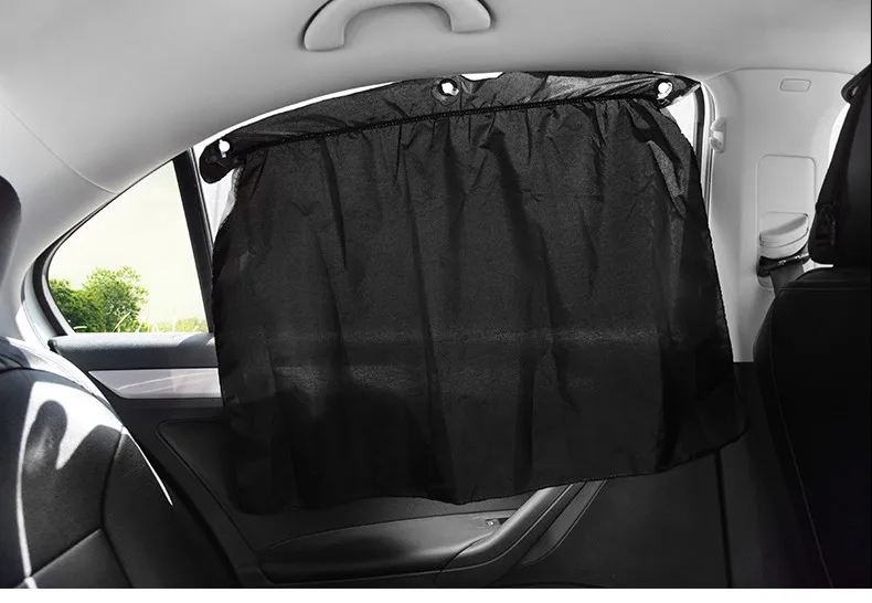2 x Анти УФ покрытие автомобиля Защита от солнца боковое окно оттенки солнцезащитный козырек жалюзи для лета на открытом воздухе путешествия серебристый черный