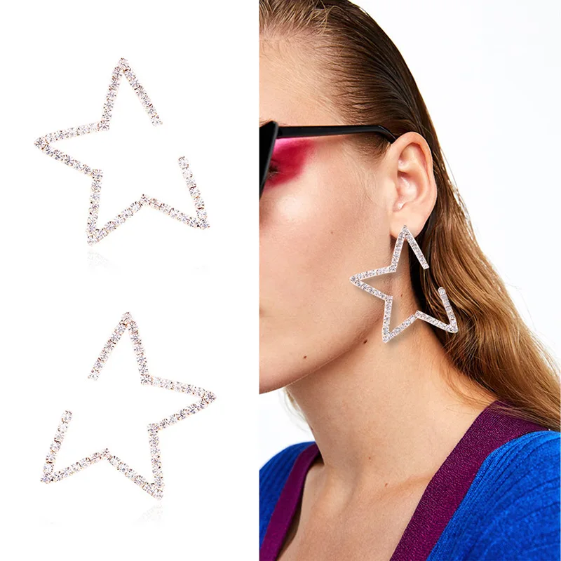 

Ear Nail Tide Exaggerated Ear Pendant Ear Simple Temperament Creative Five-pointed Star Jewelry 2019 Female Fashion Jewelry