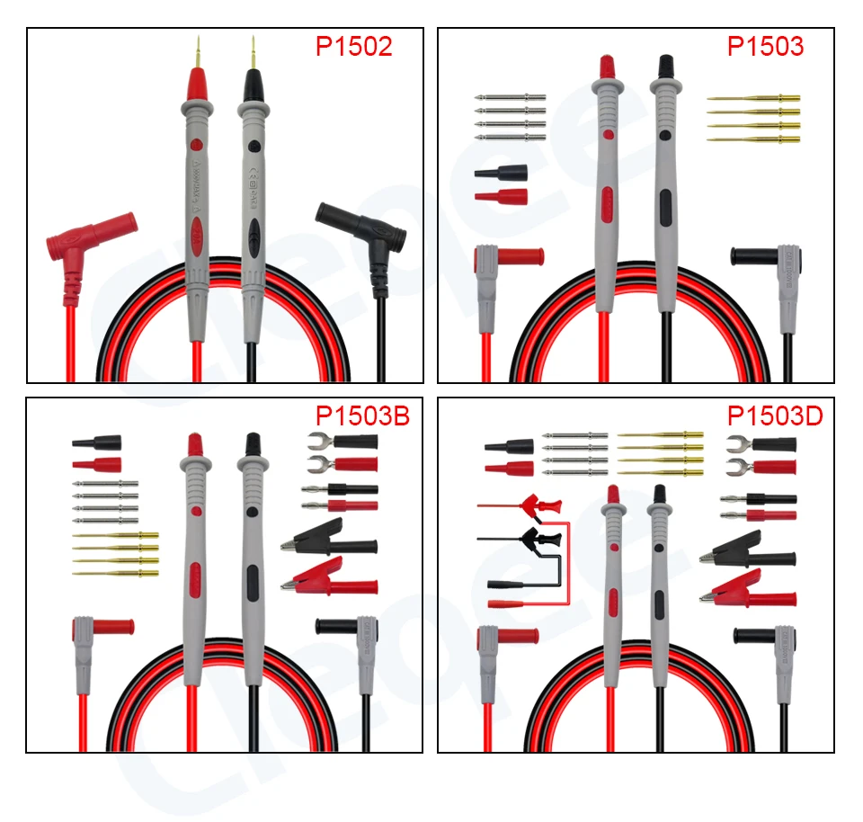 Cleqee датчики для мультиметра Сменные иглы тестовые комплекты проводов Щупы для цифрового мультиметра Щупы для мультиметра Проводные наконечники