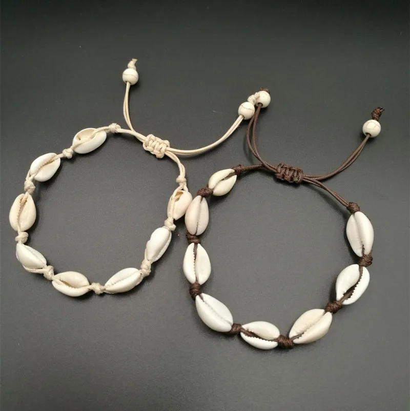

Hot Sell Natural Seashell Handmade Knit Rope Boho Bracelet For Women Accessories Simple Trendy Shells Cowrie Bracelet Jewelry