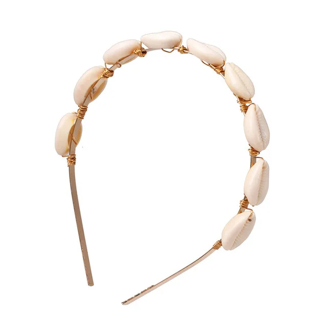 Fashion Shell Headbands Bohemian Hairbands for Women Hair Jewelry Bride Wedding Natural Stone Hair Hoop Party Accessories - Цвет: C3