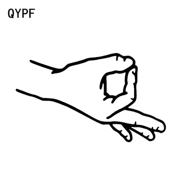 

QYPF 15.3*9.1CM Interesting Pack Circle Game Hand Finger Car Sticker High Quality Vinyl Decoration C16-0244