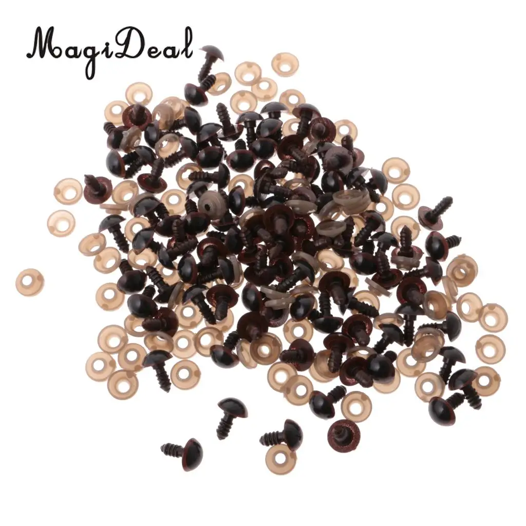 MagiDeal Hot Sale 100 Pieces Plastic Safety Eyes with BACKS for Bear Doll DIY Manufacture Craft 8mm 12mm Clear