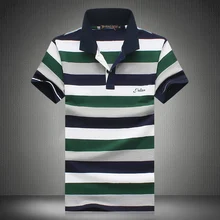 2017 Summer Fashion Men’s Short Sleeve Polo shirts , High quality breathable mens casual striped POLO shirt Men big size