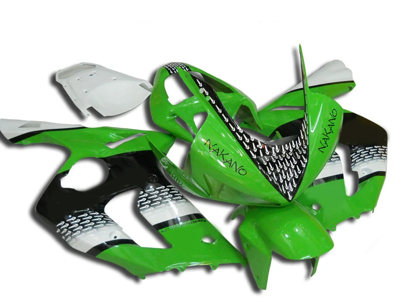 

Injection mold Fairing kit for KAWASAKI Ninja ZX6R 03 04 ZX6R 636 2003 2004 green black ABS Fairings set +7 gifts SQ74