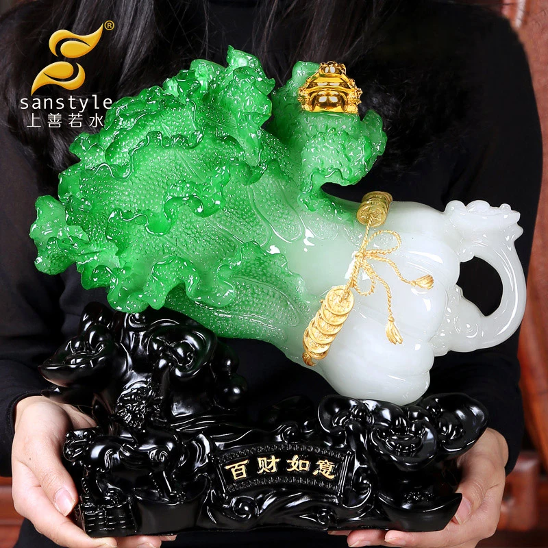 The Jade Cabbage Ornaments Lucky Large Tv Room Decoration Decoration Crafts Home