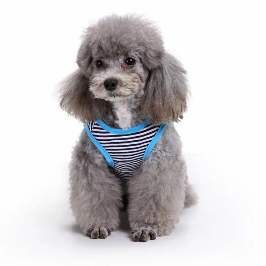 Dogbaby XS-L собака жилет хлопковая футболка на весну-летние для домашних животных собак щенков майка в полоску жилет-одежда для собак летняя одежда