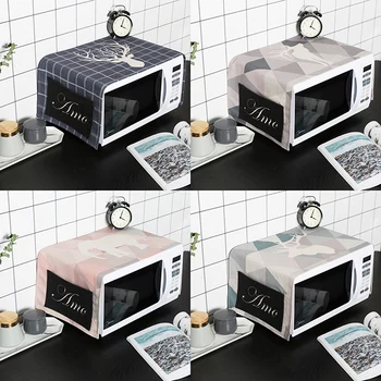 

NEW Nordic style Simple geometry Microwave Oven dust covers The oven shield Cloth art Rural style with Store content bag 02