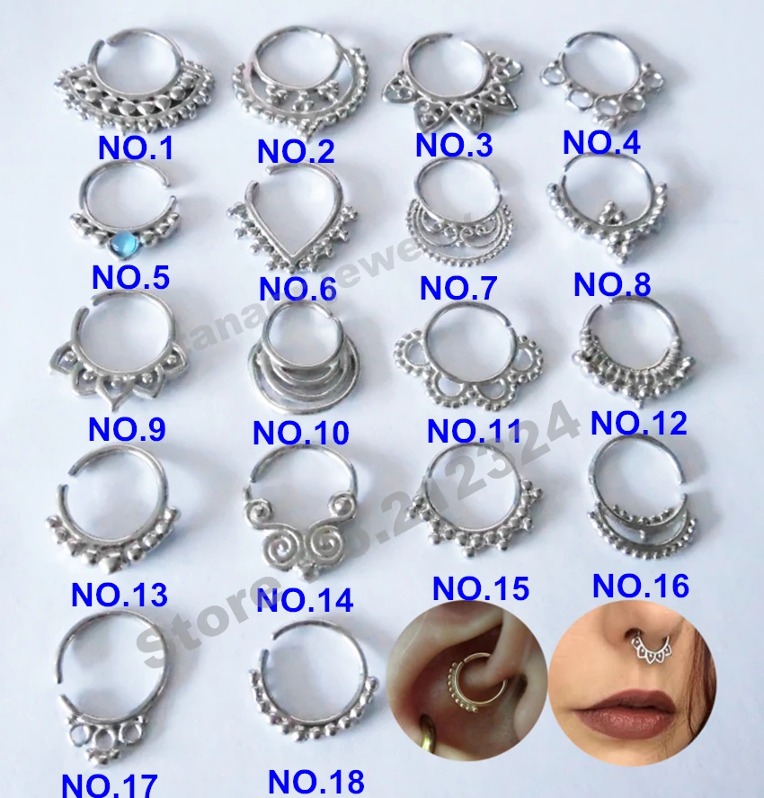 Hot All Silver Color Surgical Steel Piercing Jewelry Real Septum Hot All Silver Color Surgical Steel Piercing Jewelry Real Septum Rings Pierced Nose Ring 16g Clicker In Body From