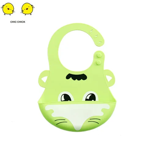 

Cartoon Prints Baby Silicone Feeding Bib Kids Bib Adjustable Waterproof Feeding Tools Boy Girl Bibs Apron
