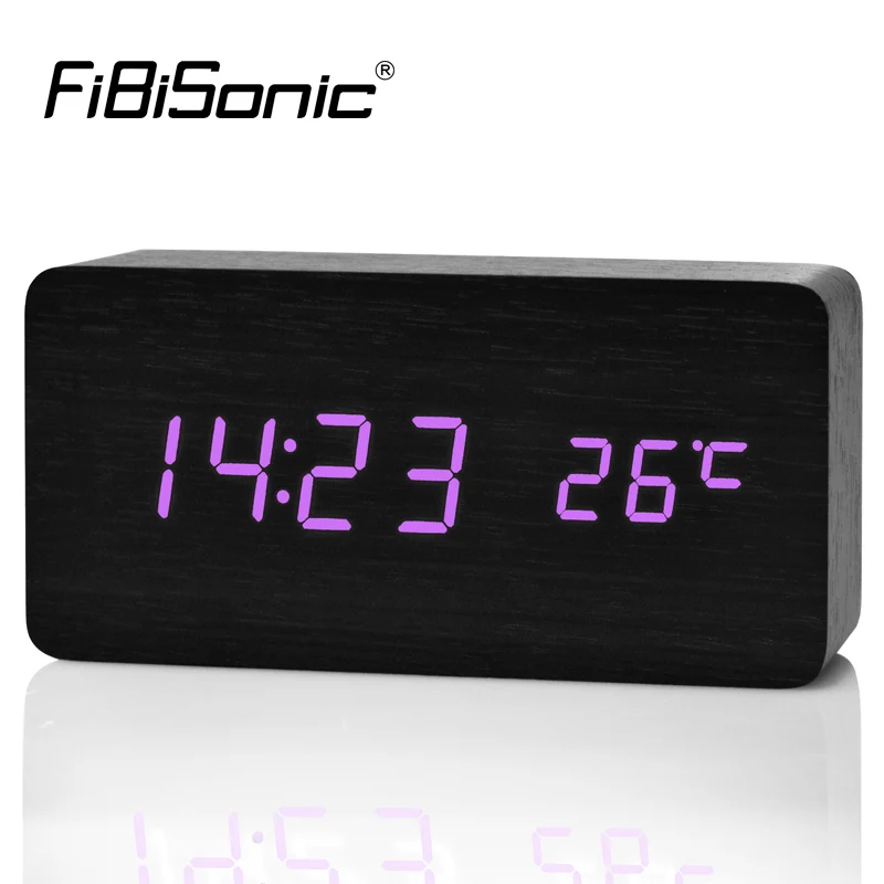 

FiBiSonic Upgrade LED Alarm Clocks,Despertador Temperature Sounds Control LED Display Desktop Digital Table Clocks