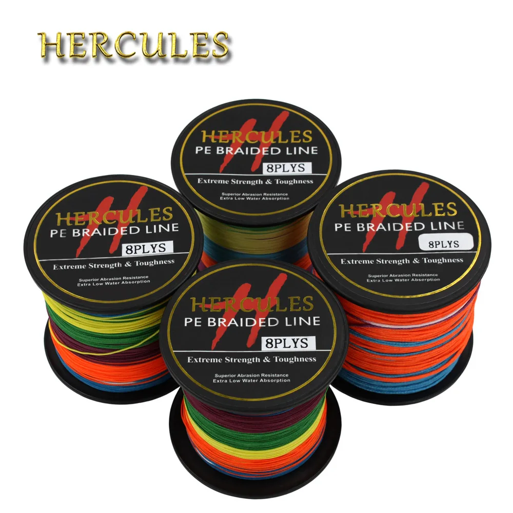 Hercules многоцветная плетеная леска из полиэтилена с 8 нитками для морской и рыбалки