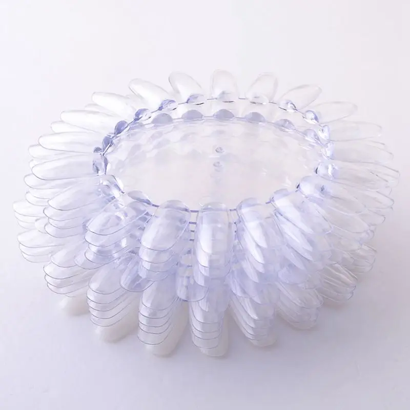 

10pcs/Lot Clear Nail Form Practise Finger Nail Tools Display Round Wheel Polish Chart Practice Tips DIY Nail Art Tools