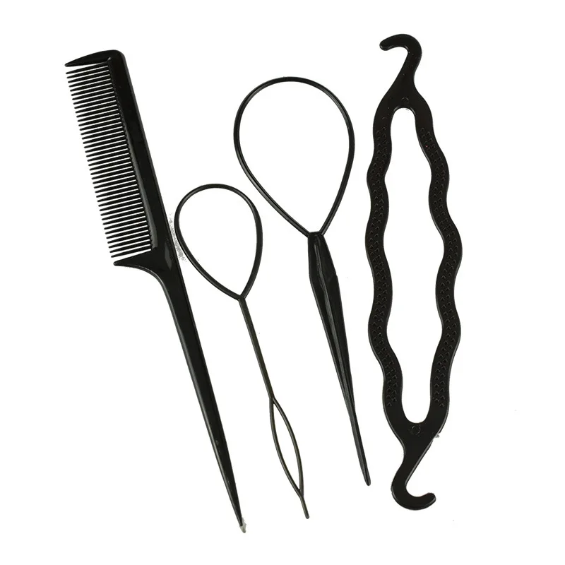 4Pcs/Set Hair Braiding Tool Roller With Magic Hair Clip Twist Styling Bun Maker 4Pcs/Set Hair Braiding Tool Roller With Magic Hair Clip Twist Styling Bun Maker