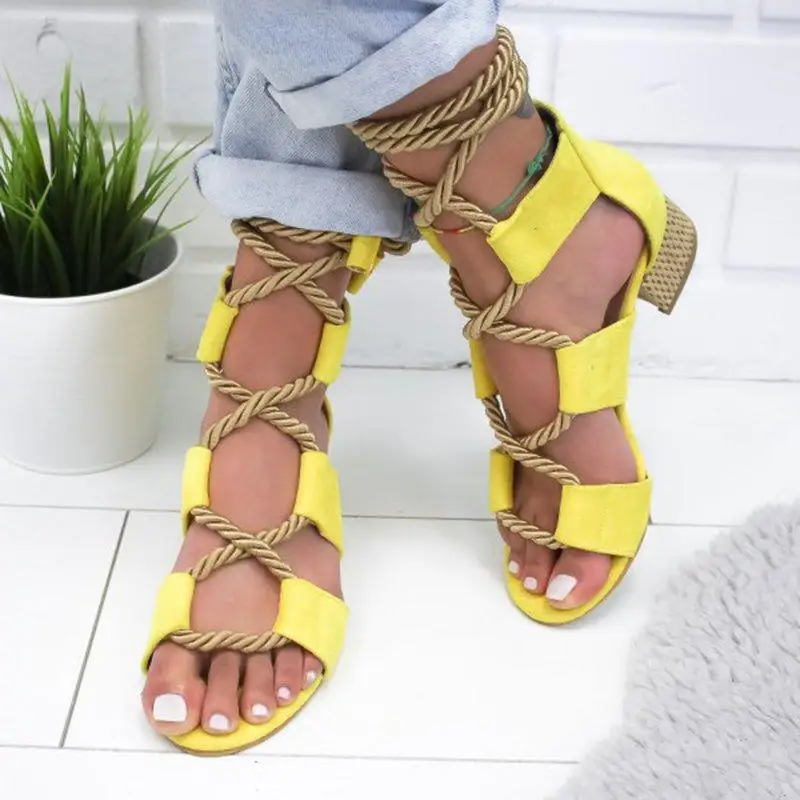 

2019 New Wedge Espadrilles Women Sandals Heel Pointed Fish Mouth Fashion Sandals Hemp Rope Lace Up Platform Sandal Size 34-43