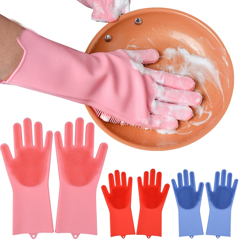 Перчатки для мытья посуды Волшебные силиконовые блюдо моющиеся перчатки Кухня аксессуары кухонные приспособления для очистки автомобиля Pet Кисть
