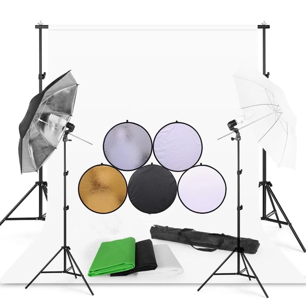 

Studio Umbrella Light Kit With Background Stand Kit Durable Photography Lighting Kit Professional Light Stand Set