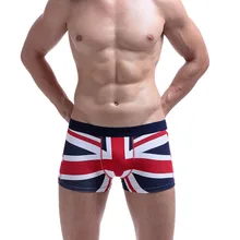 Мужские дышащие боксеры с британским флагом, сексуальные хлопковые мягкие трусы, контрастное u-образное Выпуклое нижнее белье, Calzoncillo Hombre# Y1
