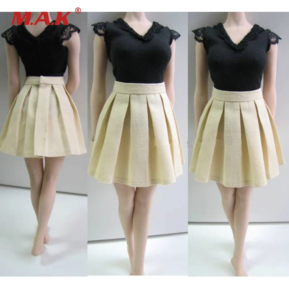 

1/6 Scale Sleeveless Shirt and Skirt Set for Female Action Figure Accessories