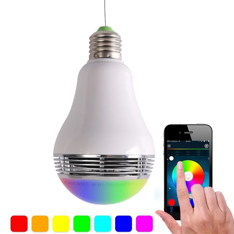 Light bulb Bluetooth speakers smart seven color bulbs music bulbs small