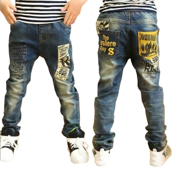 

Children clothes boys long style cotton jeans 3-13 Y teenage Autumn spring denim trousers teenage boy trousers casual pants