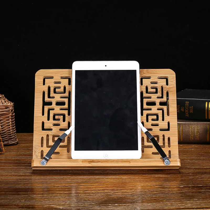 

X24 Bamboo Book Stand Reading bamboo Large Medium Small rack zitie rack bookend reading photo frame Student anti-myopia reading