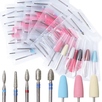 

6pc/pack Electric Nail Drill Bits Diamond Ceramic Milling Nail Cuticle Cutter Manicure Tips Nail Polish Remove File Tool SAJG/MS