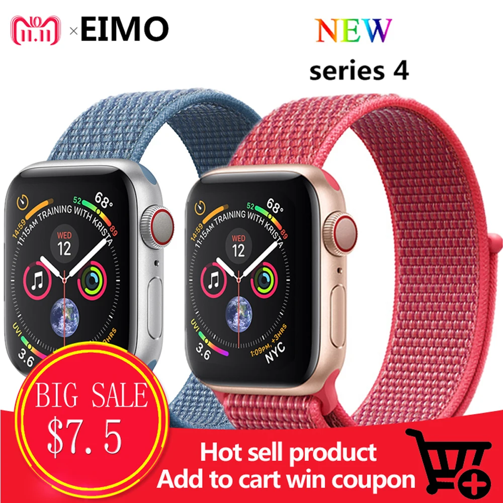 

Woven nylon For Apple watch band 4 44mm 40mm Sport Loop Watchband Iwatch series 4 3 2 1 42mm 38mm bracelet breathable wrist belt