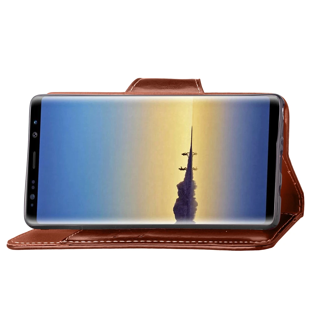 Чехол-кошелек для Galaxy Note 8, ретро-Чехол из искусственной кожи с магнитным откидным держателем для карт, чехол с ремешком на руку и защитой от падения для samsung Galaxy Note 8