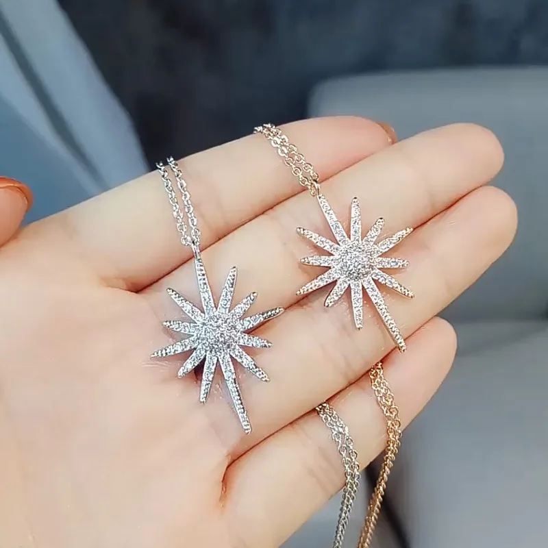 

Fashion Sunflower Pendant Necklace Women Jewelry Party Choker Necklaces Bijoux Rhinestone Rose Gold Color Short Chain