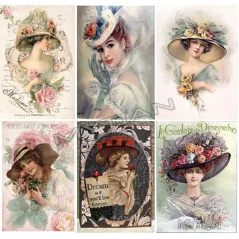 

New Beautiful lady wall sticker full drill Mosaic 5D Diy Embroidery Diamond Painting Resin 3D Cross Stitch Kits home decoration