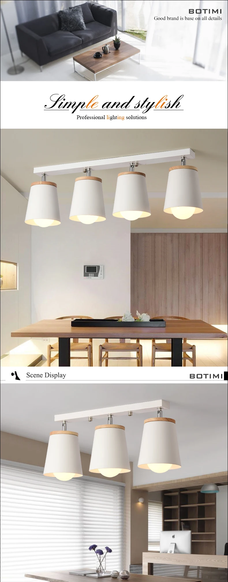 Luzes de Teto para Corredor Corredor de Metal Lamparas de Techo Luminárias de Madeira Botimi Branco Moderno Corredor de Metal Ajustável E27 Coberta 2 Luzes de teto