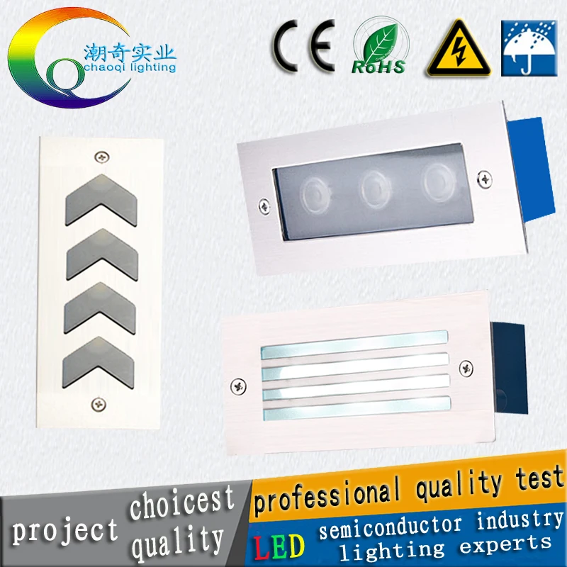 Светодиодный угловая настенная лампа 3 Вт светодиодный встраиваемый ступенчатый лестничный светильник водонепроницаемый подвал крыльцо тропинка лампа теплый белый