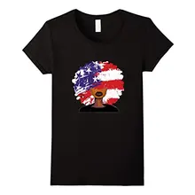 Американский флаг большой футболка с Африканским принтом для чернокожей женщины 4th of July из натурального хлопка с принтом Футболка Горячая Эллинг футболка для женщин топы, футболки