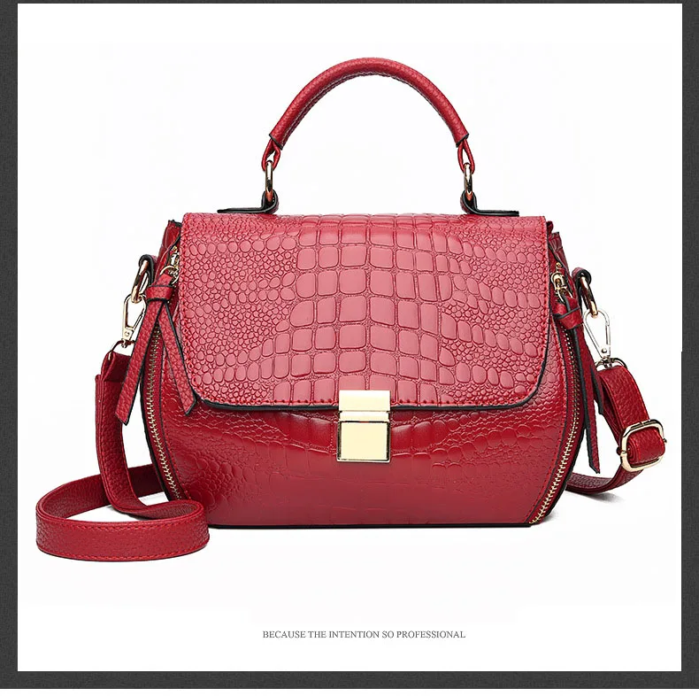 Women bowling bag Patent Leather Crocodile Pattern Handbag Medium Crossbody Shoulder Bag Famous Brand Designer Handbag and Purse (7)