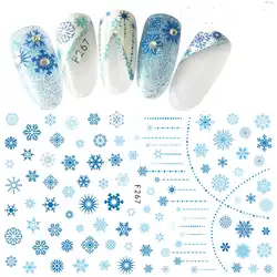 1 лист красивый узор Снежинка цветок наклейки Nail Art Наклейки Украшения для ногтей украшения наклейки и наклейки