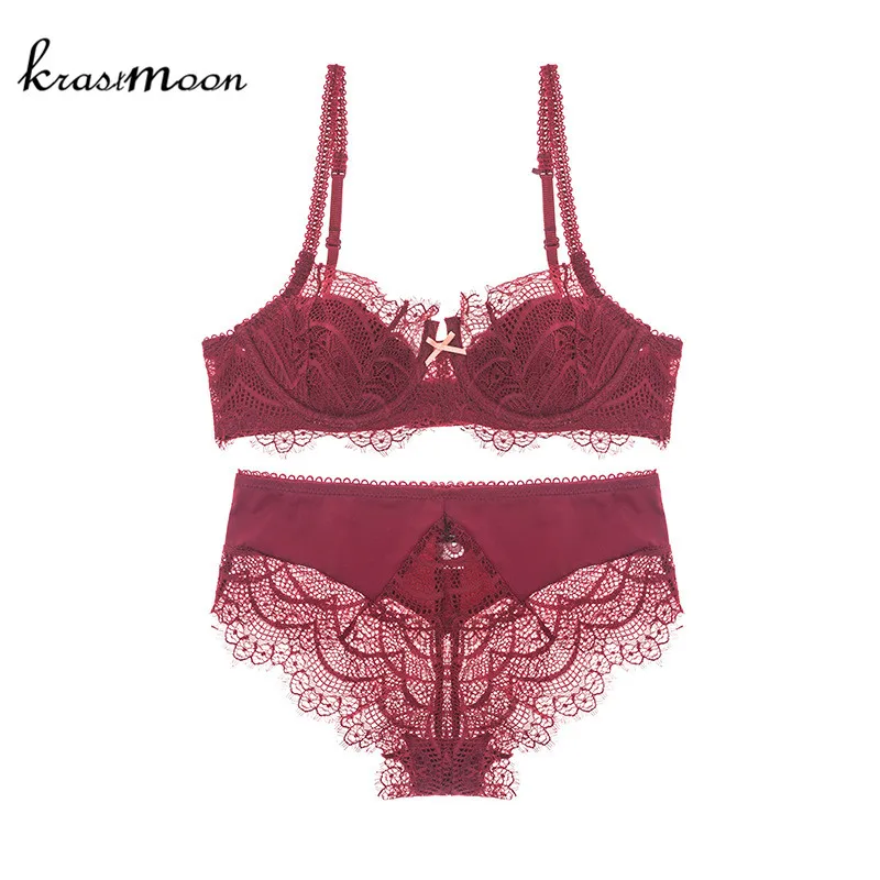 Push Up Sexy Bra Set Bras For Women Underwear Set Lace Eyelash Bra and